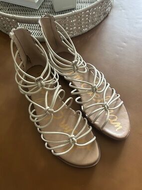 Sam Edelman Emi Cream Snakeskin Gladiator Sandals Size 7